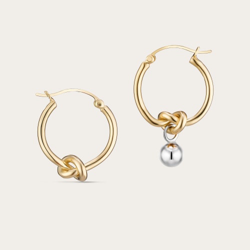 Hoop Earrings with a knot #2344